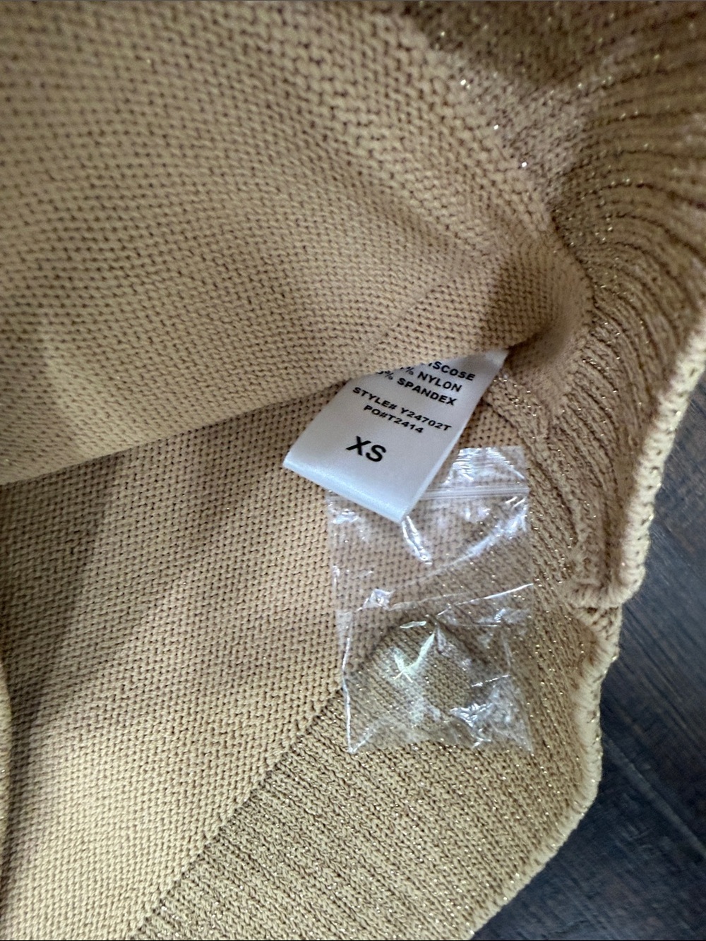 Women's Gold Metallic Knit Cardigan XS NWT - Picture 8 of 8